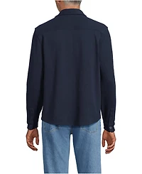 Lands' End Men's Long Sleeve Bedford Button Through Utility Overshirt