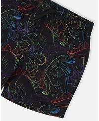 Deux par Deux Baby Boys Swim Trunks Dinosaur Print