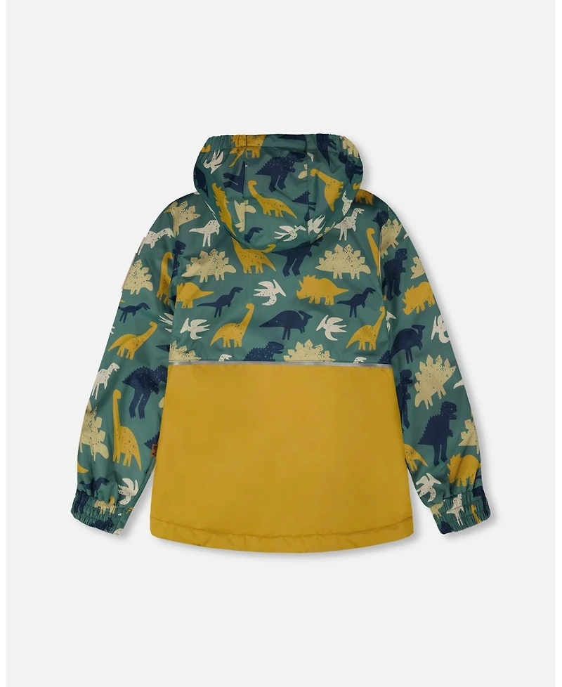 Deux par Big Boy Two-Piece Mid-Season Outerwear Set Green Dinosaur Print - Child