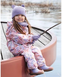 Deux par Baby Girl Mid-Season One-Piece Outerwear with Hat Flower Print
