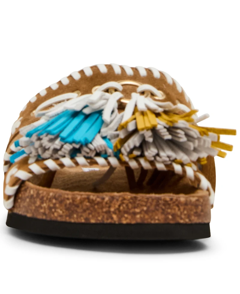 Steve Madden Women's Lester Tassel Footbed Slip-On Slide Sandals