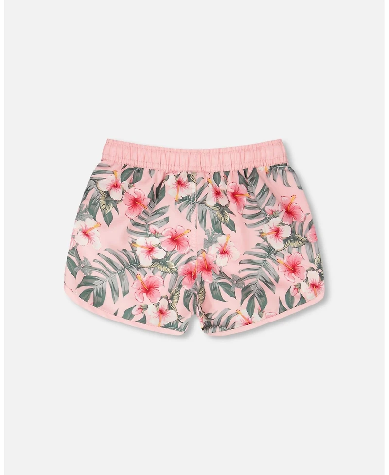 Deux par Girls Swim Shorts Hibiscus Print
