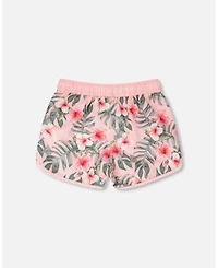Deux par Girls Swim Shorts Hibiscus Print