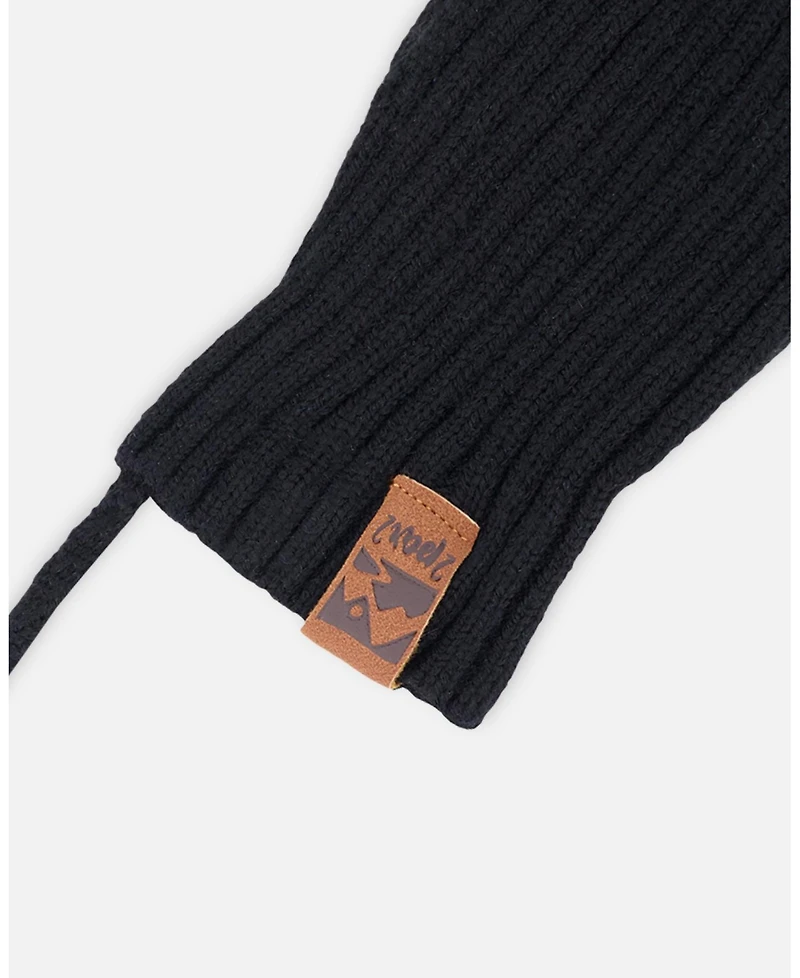 Deux par Deux Baby Unisex Baby Knit Mittens with Cord