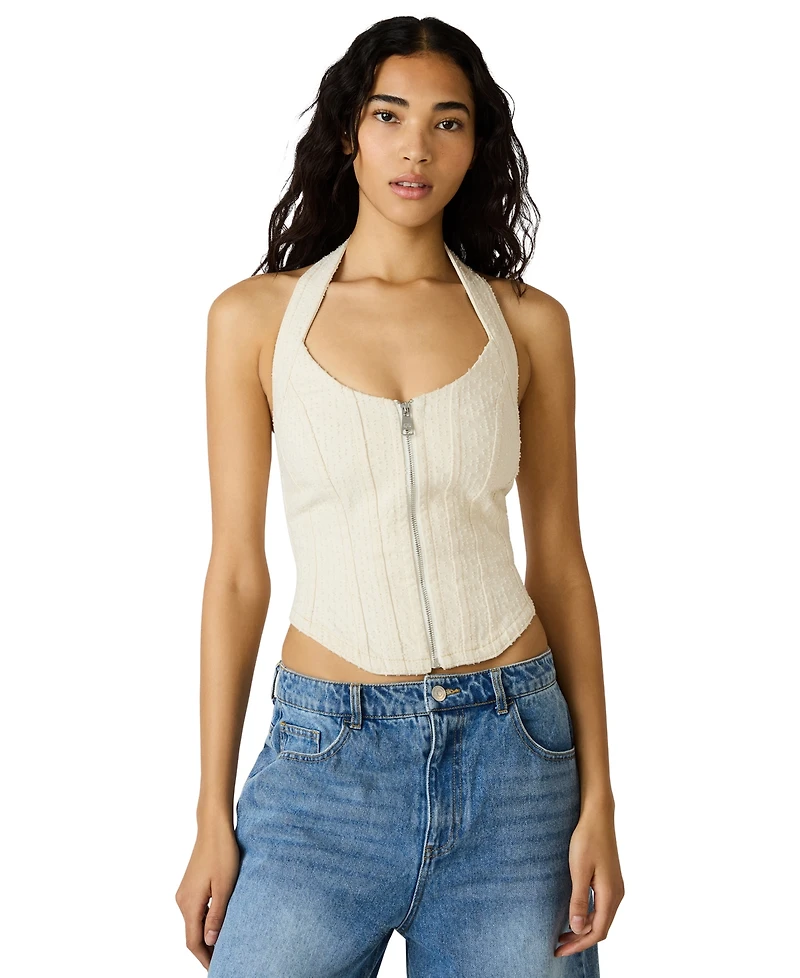 Steve Madden Women's Natasha Corset Halter Neck Top