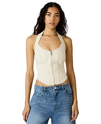 Steve Madden Women's Natasha Corset Halter Neck Top