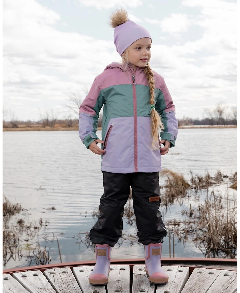 Deux par Girl Two-Piece Mid-Season Outerwear Set Mauve Colorblock - Child
