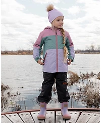 Deux par Girl Two-Piece Mid-Season Outerwear Set Mauve Colorblock - Child
