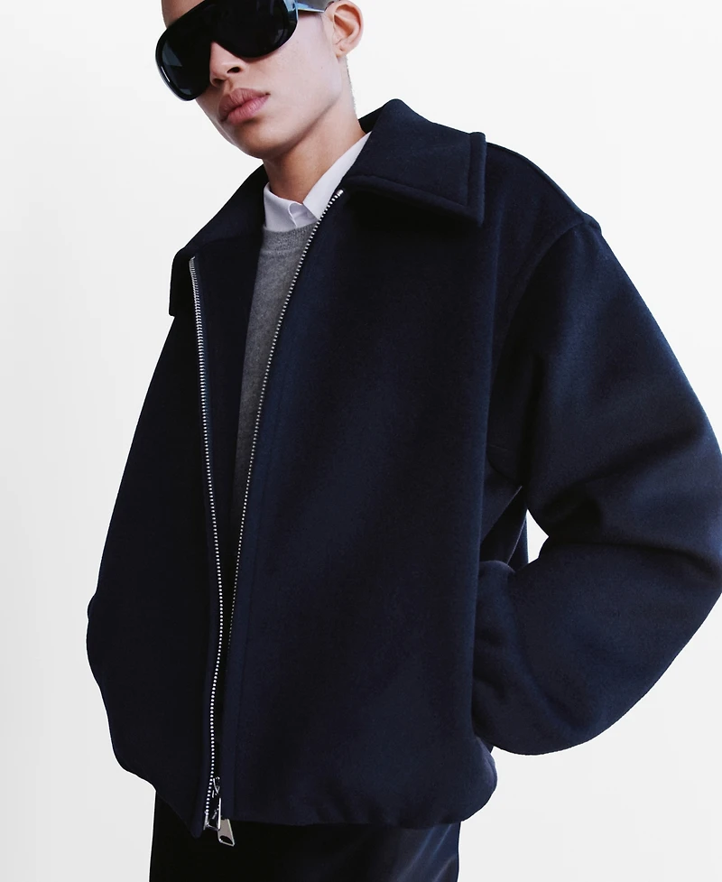 Mango Women's Shirt Collar Wool Jacket