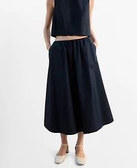 Mango Women's Pleated Midi Cotton Skirts