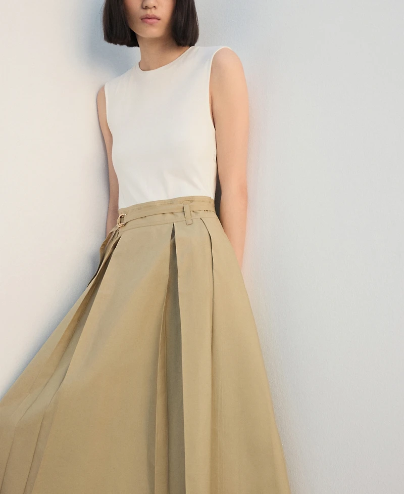 Mango Women's Belt Flared Midi-Dress