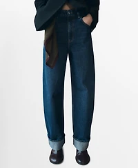 Mango Women's Cuffed Hem Balloon Jeans