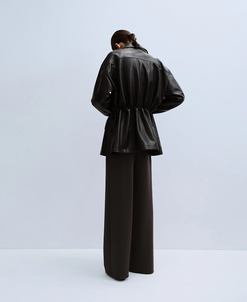 Mango Women's Elastic Waist Straight-Fit Pants