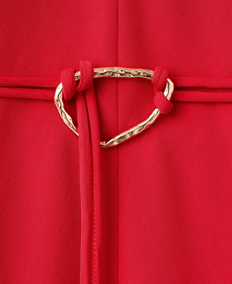 Mango Women's Belted V-Neck Dress