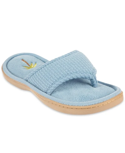 Isotoner Signature Women's Embroidered Seersucker Flip Flop Slippers
