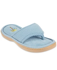 Isotoner Signature Women's Embroidered Seersucker Flip Flop Slippers