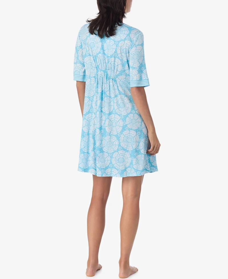 Ellen Tracy Women's Short-Sleeve Tunic Jersey Sleep Dress