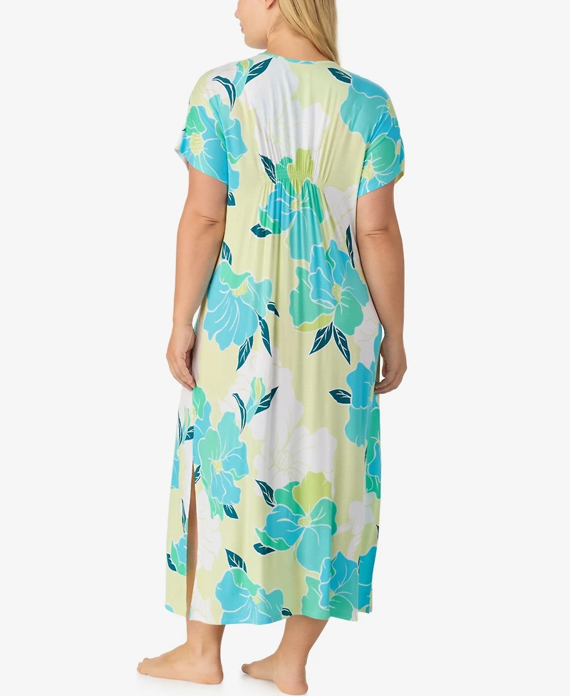 Ellen Tracy Plus Size Short-Sleeve Long Tunic Jersey Nightdress