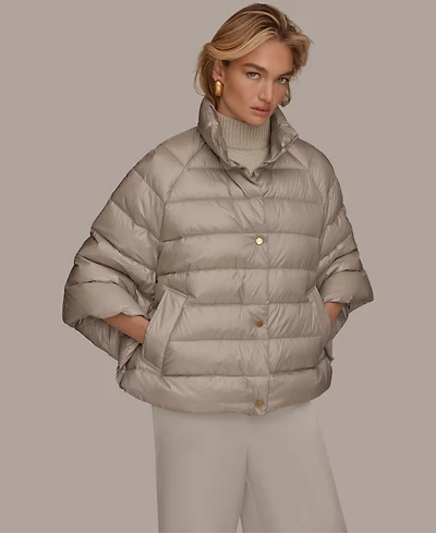 Donna Karan New York Women's Stand-Collar Down Puffer Cape