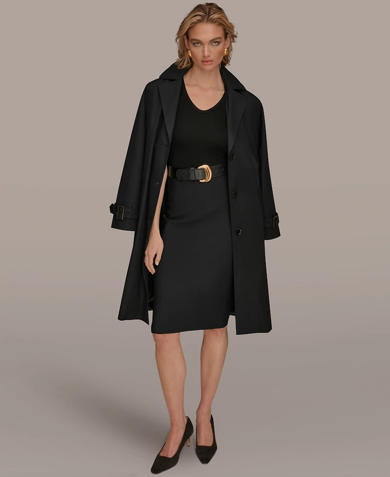 Donna Karan New York Women's Single Breasted Belted Trench Coat