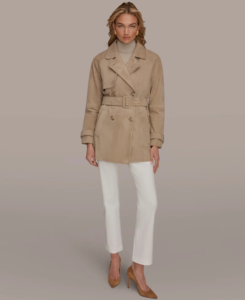Donna Karan New York Women's Double Breasted Belted Trench Coat