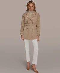 Donna Karan New York Women's Double Breasted Belted Trench Coat