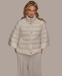 Donna Karan New York Women's Stand-Collar Down Puffer Cape