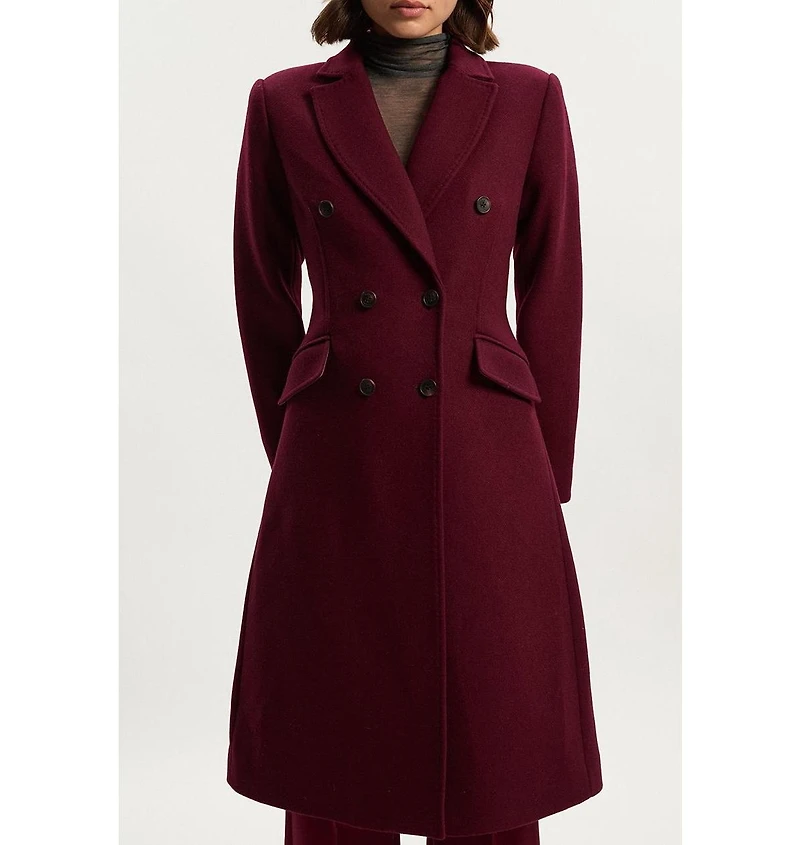 Karen Millen Women's Wool Double Breasted Midi Coat
