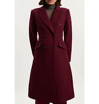 Karen Millen Women's Wool Double Breasted Midi Coat