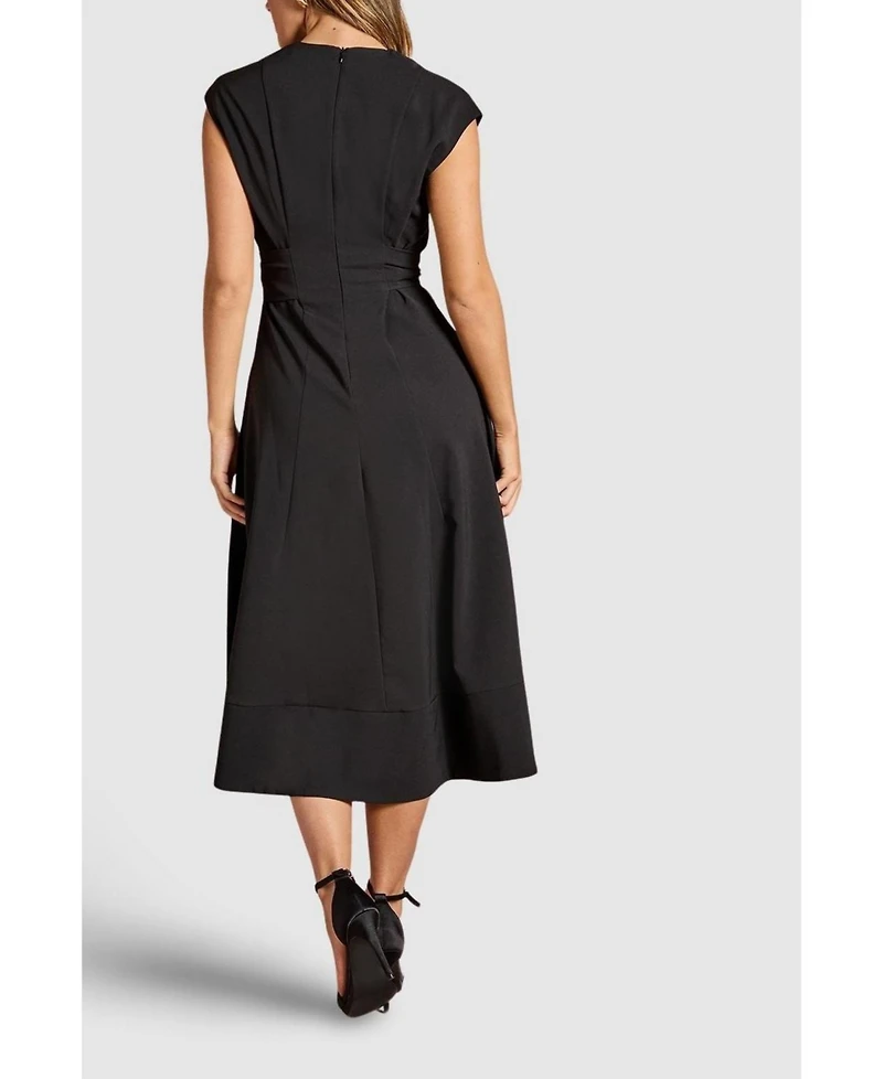 Coast Women's Belted Crepe V-Neck Midi Dress