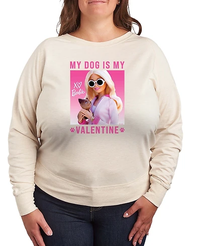 Hybrid Apparel Women's Barbie My Dog Is Valentine French Terry Long sleeve T-shirt