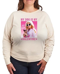 Hybrid Apparel Women's Barbie My Dog Is Valentine French Terry Long sleeve T-shirt
