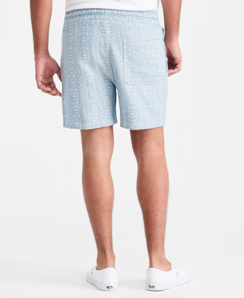 Sun + Stone Men's Aqua Geo Cotton Shorts, Macy's Exclusive