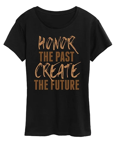 Hybrid Apparel Women's Instant Message Honor The Past Create Future Short Sleeve Graphic T-Shirt