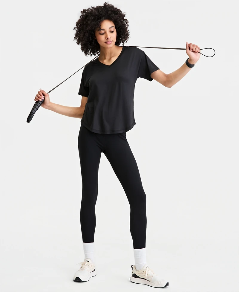 Id Ideology Women's V-Neck Short-Sleeve Performance Tee, Macy's Exclusive