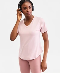 Id Ideology Women's V-Neck Short-Sleeve Performance Tee, Macy's Exclusive