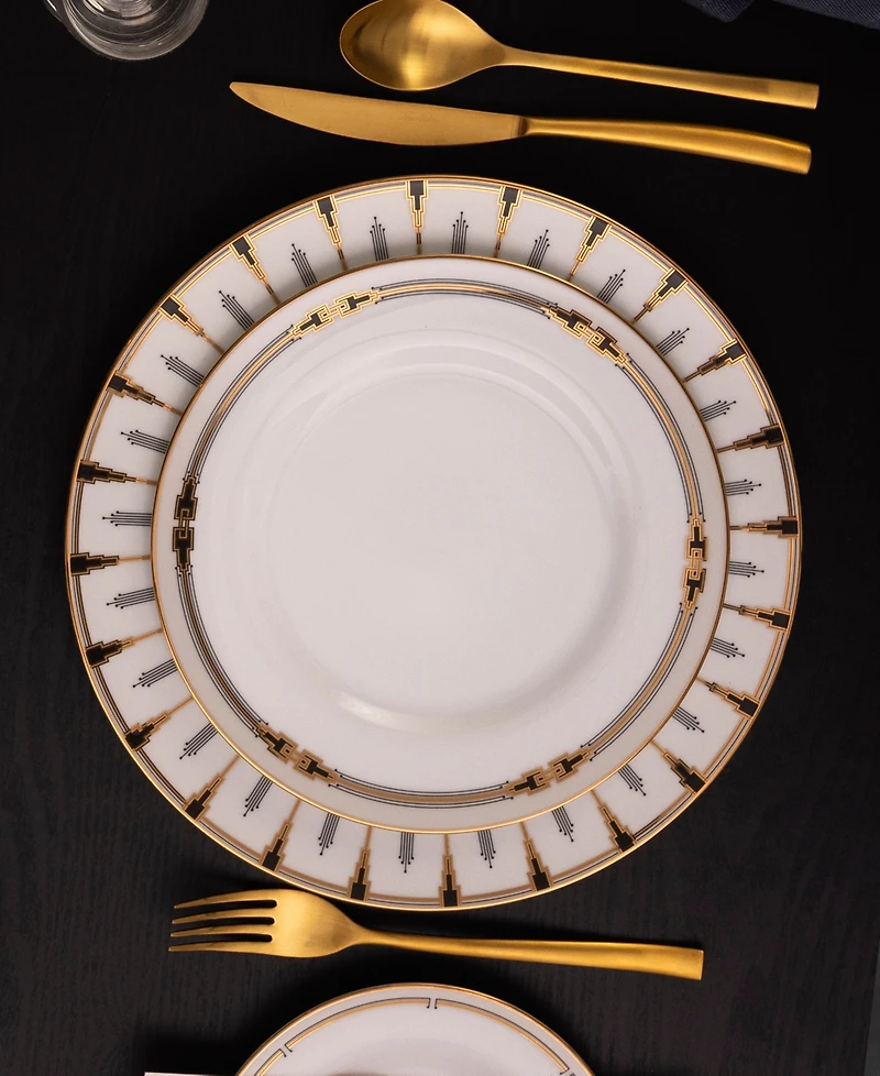 Noritake Empire Gold-Tone Dinner Plates, Set of 4