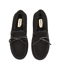 Dearfoams Women's Harriet Genuine Suede Moccasin Slipper