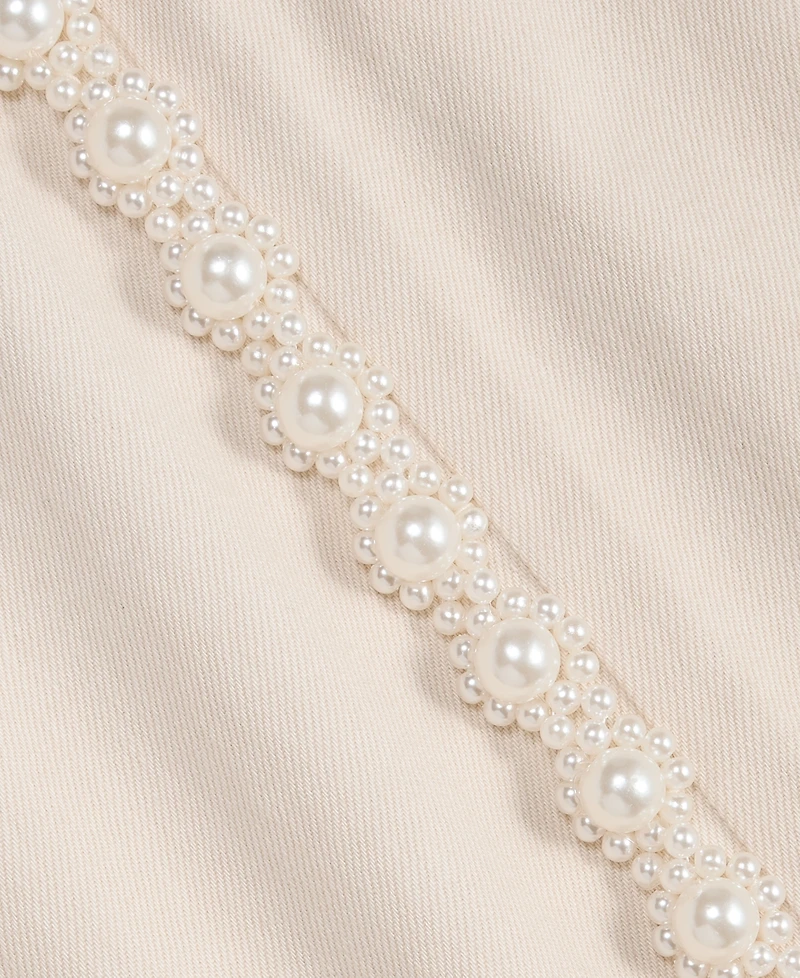 On 34th Women's High-Rise Cropped Faux-Pearl-Trim Jeans, Macy's Exclusive