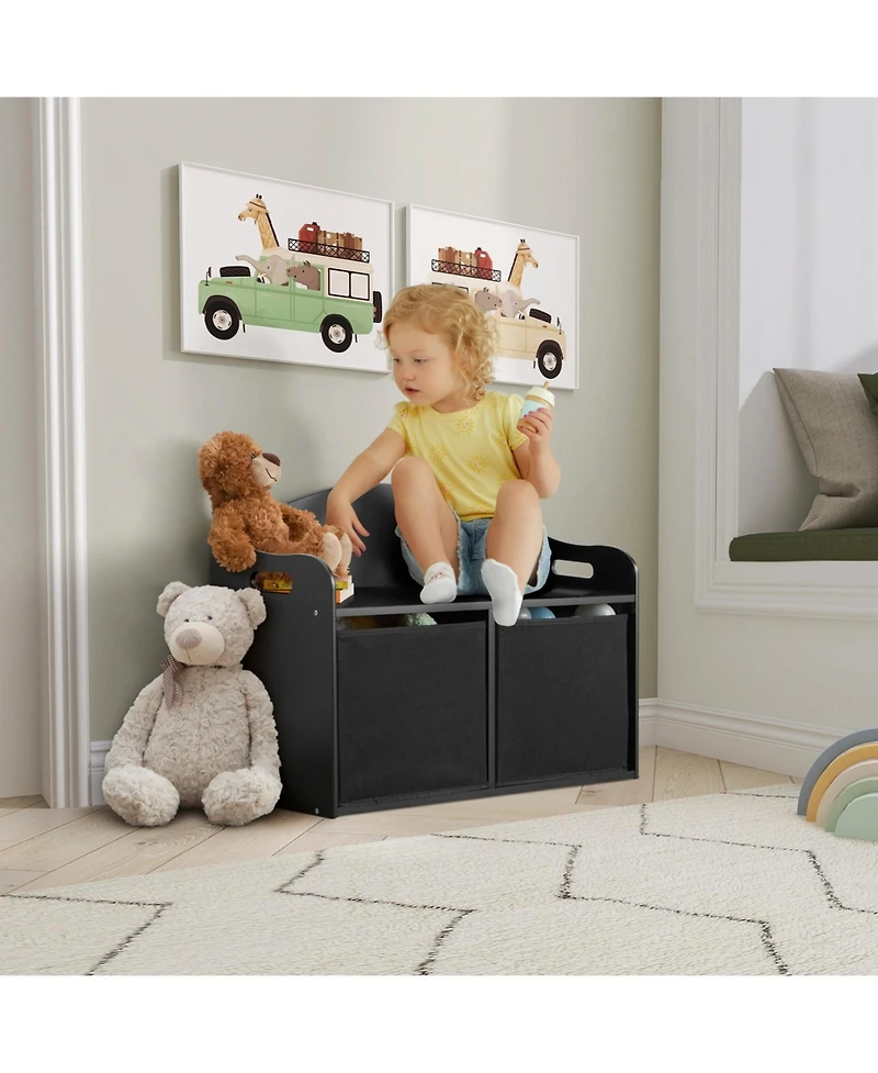 evolur Playthings Storage Bench - Kids' with Top Seat & Hidden