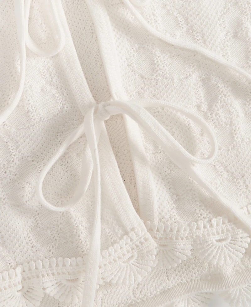 On 34th Women's Tie-Front Sleeveless Crochet Sweater, Macy's Exclusive