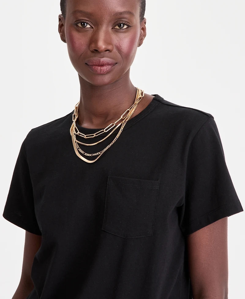 On 34th Women's 100% Cotton Pocket T-Shirt, Macy's Exclusive