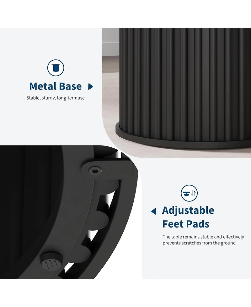 gaomon Kitchen Round Dining Table for 4-6 People Black Dining Room Table