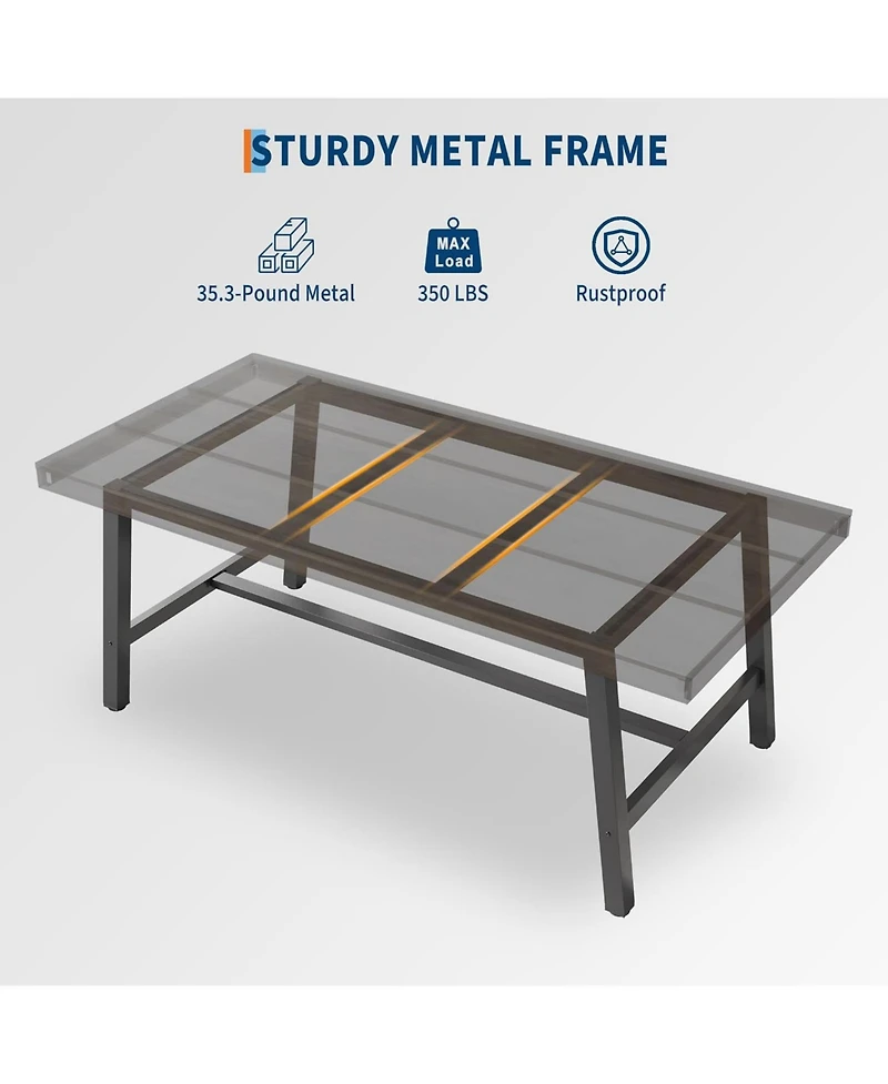 gaomon Kitchen Table Industrial Dining Table for 4-6 People Long Wooden Kitchen Table