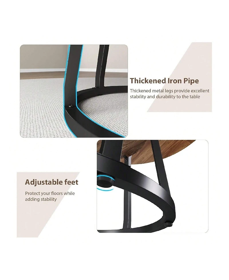 gaomon Kitchen Round Farmhouse Dining Table For 4 To 6 People Rustic Wood Kitchen Table for Dining Room