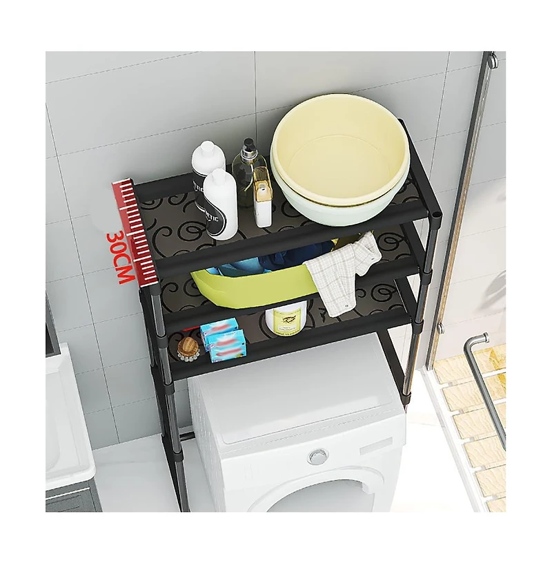 Homfan 3-Tier Over The Toilet Storage, Metal Over Toilet Bathroom Organizer Shelf, Freestanding Bathroom Shelves, Space Saver Bathrooms Shelves