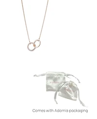 Adornia Rose Gold Cz Adjustable Pave Rings Necklace