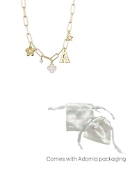 Adornia Gold Initial Chunky Charm Necklace