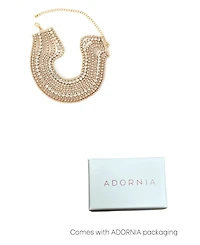 Adornia Gold Crystal Multi Strand Adjustable Collar Necklace