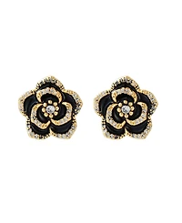 Adornia Gold Black Cz Carnelian Earrings